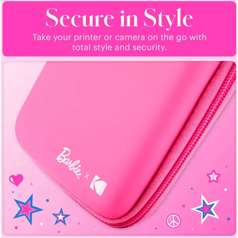 Kodak x Barbie funda protectora EVA con correa extraíble y bolsillo de malla para Printomatic y Step Slim, rosa (RODBCEPK)