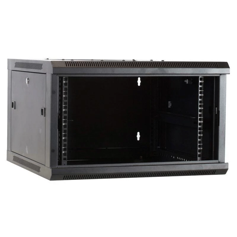 DSIT DS6604M armario de servidor de pared 4U con puerta metálica, 600 x 600 x 280 mm, negro