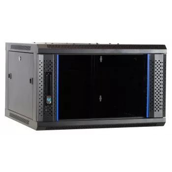 DSIT DS6604-F carcasa de servidor de pared 6U con puerta de cristal, 600x450x320 mm, negro