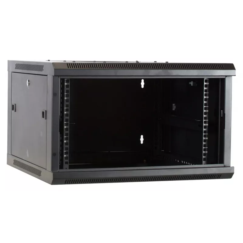DSIT DS6604-F carcasa de servidor de pared 6U con puerta de cristal, 600x450x320 mm, negro