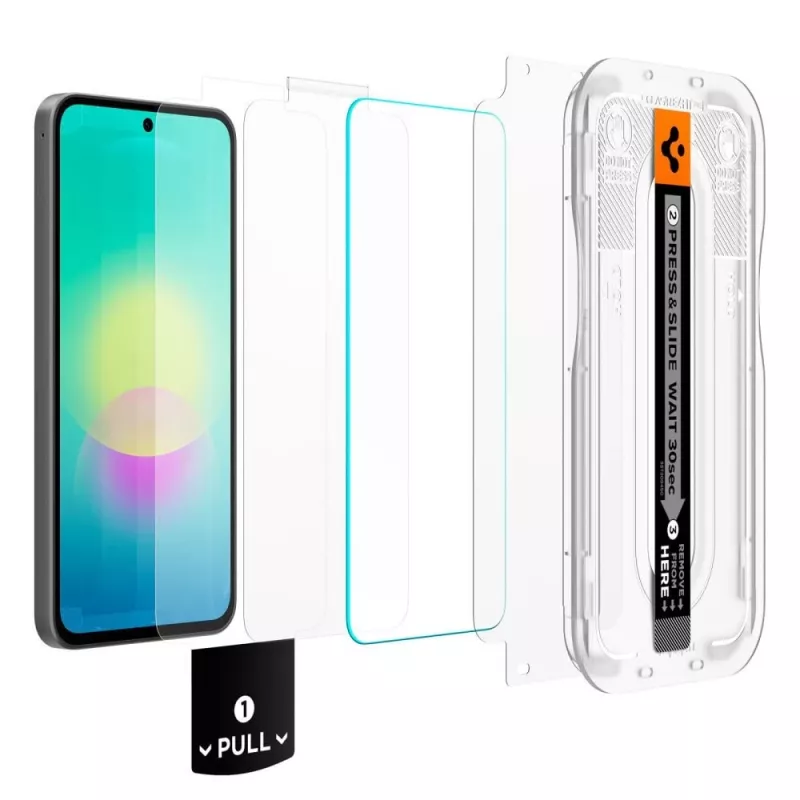Spigen Glas.tR EZ Fit Pro pack de 2 protectores de pantalla de cristal templado para Samsung Galaxy A27 5G - transparente