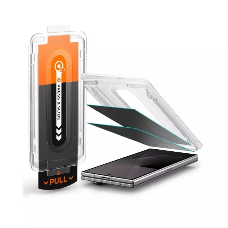 Spigen Glas.tR EZ Fit Pro pack de 2 protectores de pantalla de cristal templado con filtro de privacidad ultra para Samsung Galaxy Z Fold 7 / 8 pantalla principal