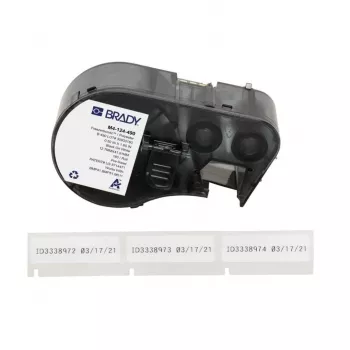 BRADY M4-124-490 B-488 etiqueta de poliéster ultraagresivo en rollo para BMP41/BMP51/BMP53/M511, blanco, 38,1 mm x 4,87 m