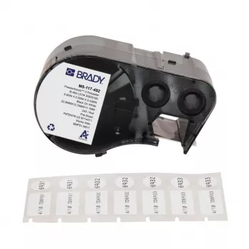 BRADY BMP51/BMP53/M511 etiquetas FreezerBondz - 25,40 mm x 12,70 mm, blanco, mate, acrílico permanente, 2500 etiquetas/rollo (B-490)