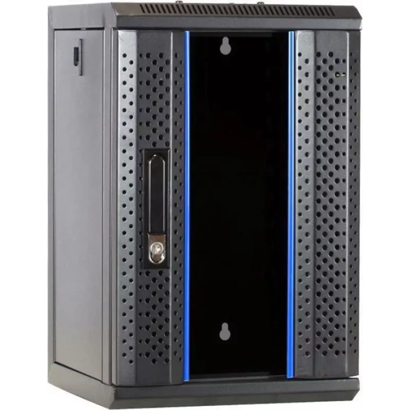 DSIT rack de servidor de pared 9U 10 pulgadas con puerta de cristal, 312x310x486 mm, negro