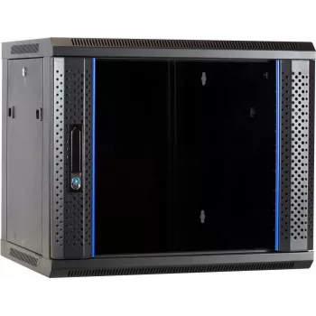DSIT DS6409 armario de servidor de pared 9U con puerta de cristal, 600x450x500 mm, Negro