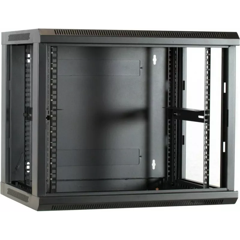 DSIT DS6409 armario de servidor de pared 9U con puerta de cristal, 600x450x500 mm, Negro