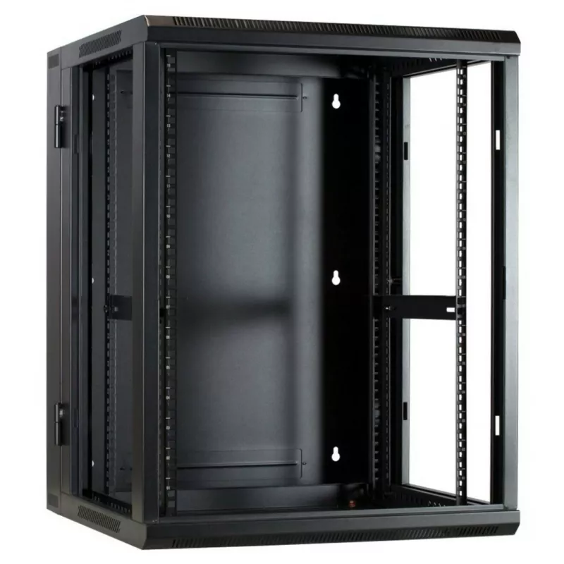 DSIT DS6615-DOUBLE armario de servidor de pared reversible con puerta de cristal, 600 mm de ancho