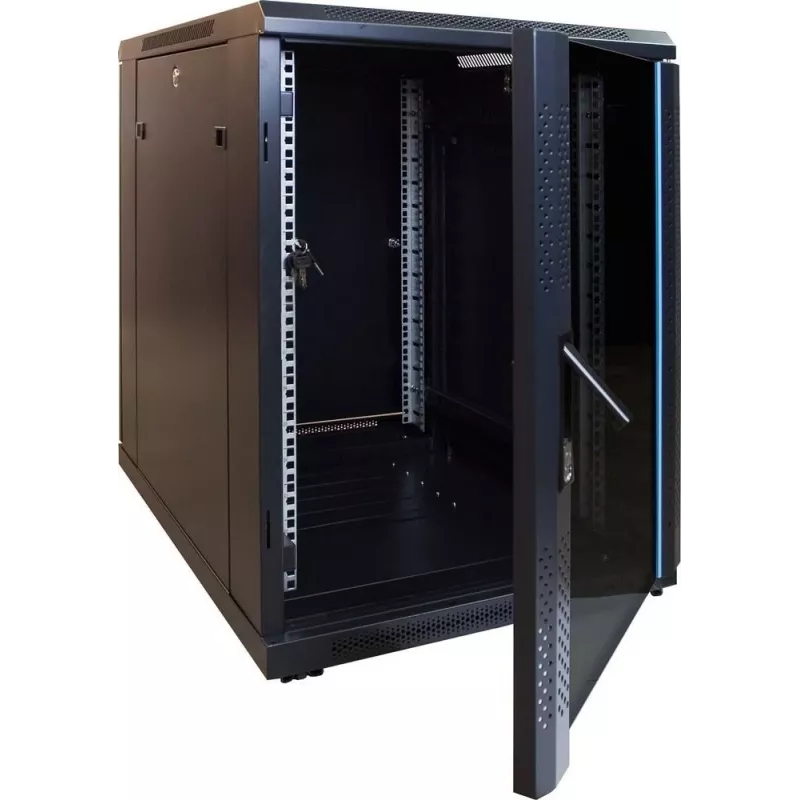 DSIT DS6815 armario de servidor de pared 15U 600x800mm con puerta de cristal, Gris claro