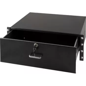 DS-IT cajón portadocumentos con cerradura 4U para montaje en rack de acero Negro (DS-DR04)