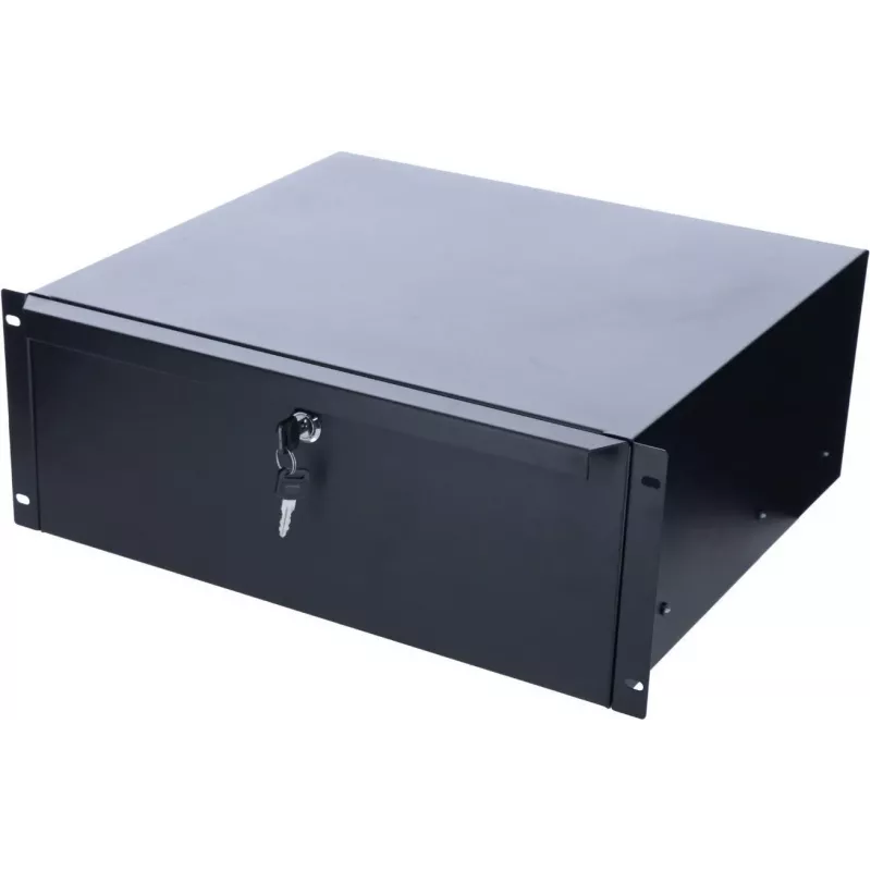 DS-IT cajón portadocumentos con cerradura 4U para montaje en rack de acero Negro (DS-DR04)