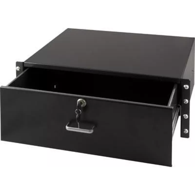 DS-IT cajón portadocumentos con cerradura 4U para montaje en rack de acero Negro (DS-DR04)