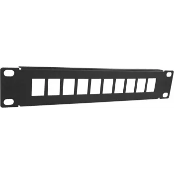 DSIT DS10-Patch-10UTP panel de parcheo keystone UTP sin cargar de 10 puertos, montaje en rack 19 inch 1U, Negro