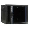 Rack de pared DSIT 6U con puerta de cristal templado, reversible, 600x450 mm, negro