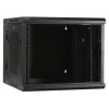 Rack de pared DSIT 6U con puerta de cristal templado, reversible, 600x450 mm, negro