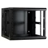 Rack de pared DSIT 6U con puerta de cristal templado, reversible, 600x450 mm, negro