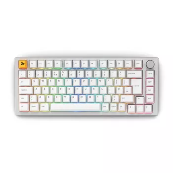 Glorious GMMK Pro teclado mecánico, 75 % premontado, distribución ISO UK, blanco