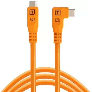 Tether Tools TetherPro Optima 10G cable USB-C a USB-C acodado, 1.8 m, naranja (CUC06RTG2-ORG)