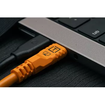 Tether Tools TetherPro Optima 10G cable acodado USB-C a USB-C, 1,8 m, naranja (CUC06RTG2-ORG)