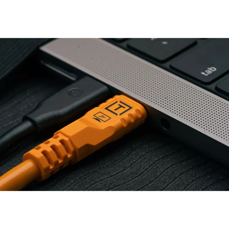 Tether Tools TetherPro Optima 10G cable acodado USB-C a USB-C, 1,8 m, naranja (CUC06RTG2-ORG)