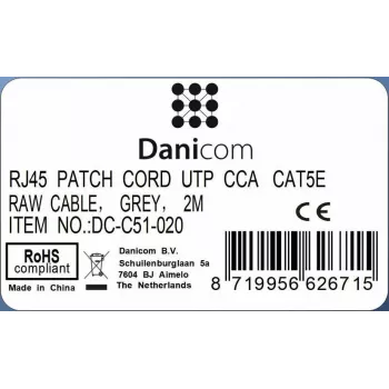 DSIT cable de red CAT 5e U/UTP, 2 m, gris, CCA