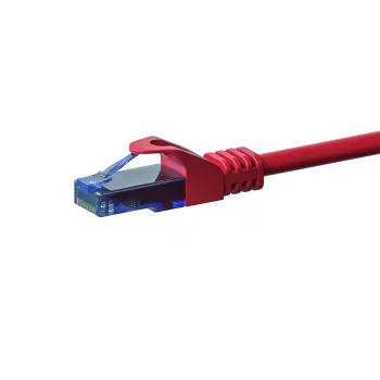 DSIT CAT6a U/UTP 100% cobre cable de conexión Ethernet, 15m, rojo, 10Gbps, 500MHz, RJ45, Snagless