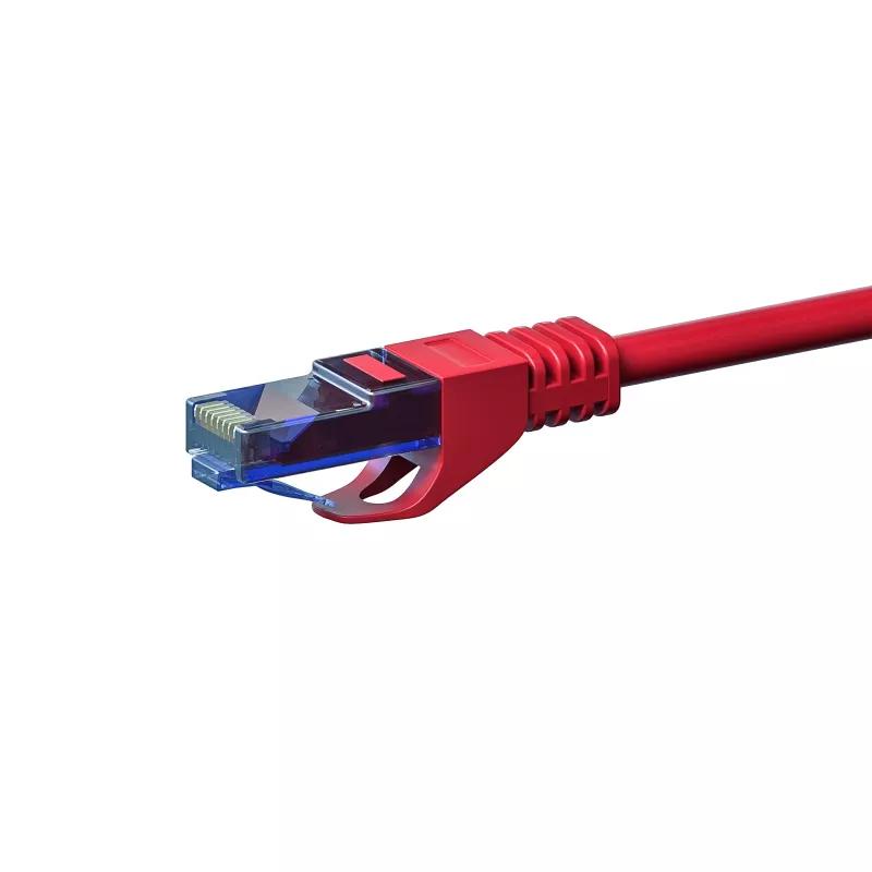 DSIT CAT6a U/UTP 100% cobre cable de conexión Ethernet, 15m, rojo, 10Gbps, 500MHz, RJ45, Snagless