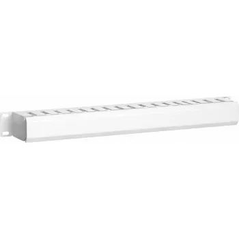 DSIT Panel de gestión de cables horizontal 19 pulgadas 1U con tapa, Blanco (DS-1902-W)