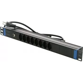 DSIT Regleta de enchufes suizos 19 pulgadas con protección contra sobretensiones - 8 tomas (DS-8PDU-CH-SPD)