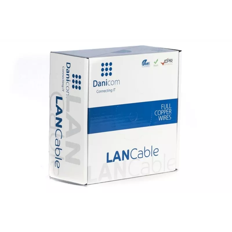 DSIT DANICOM CAT6A UTP 50m Cable para exterior con conductor sólido, funda PE (Fca) - Negro