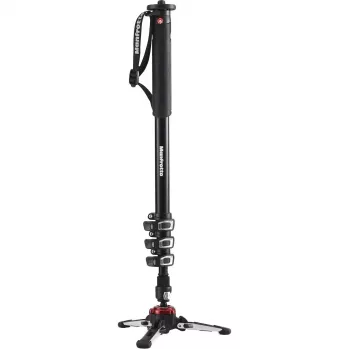 Manfrotto MVMXPROA4 XPRO Monopod+ monopié de vídeo de aluminio de 4 secciones con base FluidTech, negro
