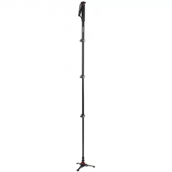 Manfrotto MVMXPROA4 XPRO Monopod+ monopié de vídeo de aluminio de 4 secciones con base FluidTech, negro