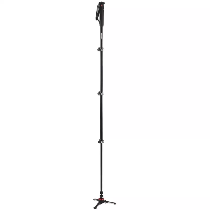 Manfrotto MVMXPROA4 XPRO Monopod+ monopié de vídeo de aluminio de 4 secciones con base FluidTech, negro