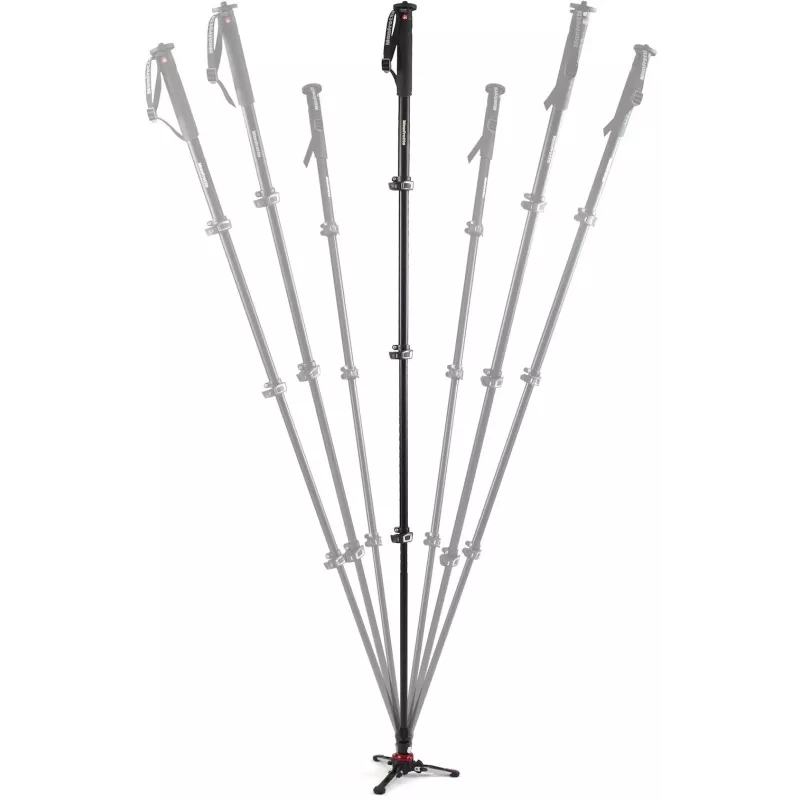 Manfrotto MVMXPROA4 XPRO Monopod+ monopié de vídeo de aluminio de 4 secciones con base FluidTech, negro