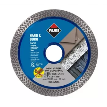 RUBI TVA 85 SUPERPRO MINI VIPER disco de corte de diamante de borde continuo 85 mm x 15 mm