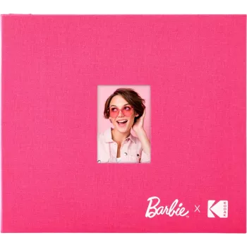 Álbum de fotos Scrapbook Kodak x Barbie 8x8 pulgadas con cubierta de tela y ventana para fotos, rosa (RODB2X3SBPK)