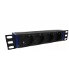 Unidad de distribución de alimentación DSIT DS10-4PDU para rack de 10 inch, 4 tomas Schuko, 16A, negra