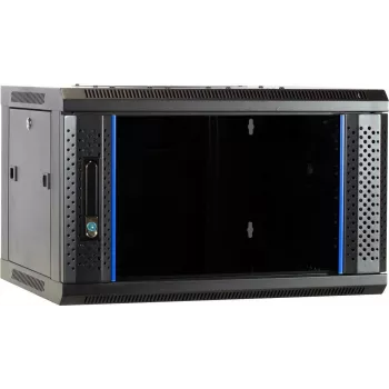 Caja de servidor para pared DSIT 6U con puerta de cristal, 600 x 450 x 367 mm, negra, DS6406