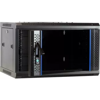 Caja de servidor para pared DSIT 6U con puerta de cristal, 600 x 450 x 367 mm, negra, DS6406