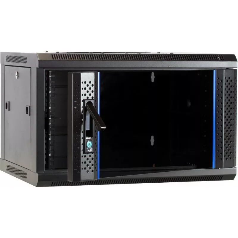 Caja de servidor para pared DSIT 6U con puerta de cristal, 600 x 450 x 367 mm, negra, DS6406