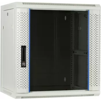 Caja de servidor para pared DSIT DS6412W 12U con puerta de cristal, 600x450x634 mm, blanca