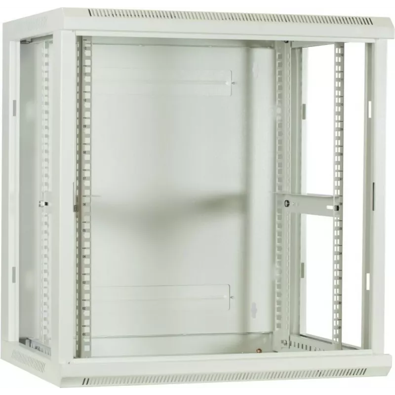Caja de servidor para pared DSIT DS6412W 12U con puerta de cristal, 600x450x634 mm, blanca