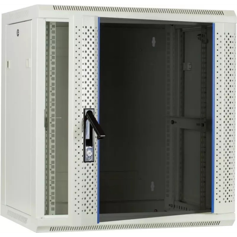 Caja de servidor para pared DSIT DS6412W 12U con puerta de cristal, 600x450x634 mm, blanca