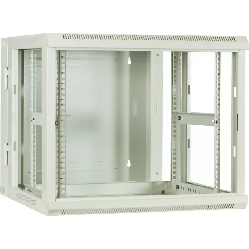 Armario de servidor reversible para pared DSIT 9U con puerta de cristal, blanco, 600x600x501 mm (DS6609W-DOUBLE)