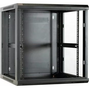 Armario de servidor para pared DSIT DS6612 12U con puerta de cristal, 600x600x635 mm, negro