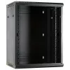 Armario de servidor para pared DSIT DS6615 15U con puerta de cristal, 600x600x770 mm, negro