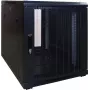 DSIT armario rack servidor independiente 12U, 600x600x720 mm, puerta frontal perforada con cerradura, negro