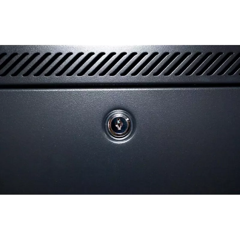 DSIT armario rack servidor independiente 12U, 600x600x720 mm, puerta frontal perforada con cerradura, negro