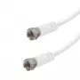 Vivanco VVSAT15MMW cable coaxial de satélite blanco de 1,5 m, conector F a conector F, 75 ohmios, doble apantallamiento