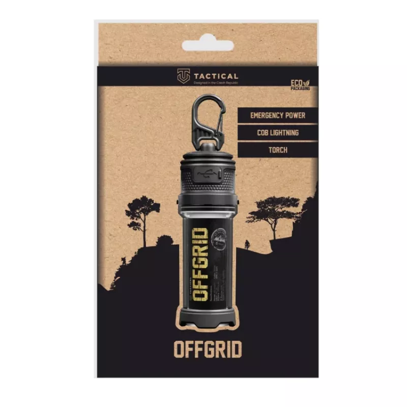 Tactical OffGrid Linterna LED powerbank 2000 lúmenes, 5000 mAh, USB-C, IPX6, con zoom